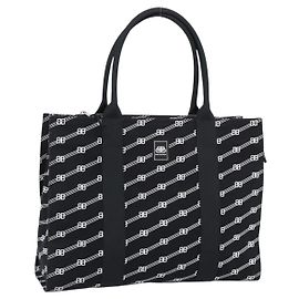 BALENCIAGA Trade Tote Bag Canvas Black Silver 621826 Auth 186183M Black Silvery