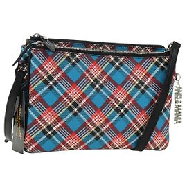 Vivienne Westwood Check Shoulder Bag PVC Multicolor Silver Auth am11842V Silvery Multiple colors