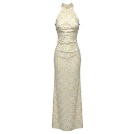 Robe maxi côtière à imprimé marguerites blanc / jaune Staud Blanc