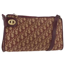 Borsa a tracolla Christian Dior Trotter Canvas Rosso Oro Auth 187796 Rosso D'oro