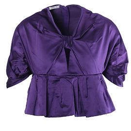 Prada Spring 2007 Runway Purple Silk Bow Peplum Top Other Purple