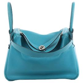 Hermès Bolsa Hermes Lindy 30 Veau Swift 2Way Turquesa K: 2007 Azul