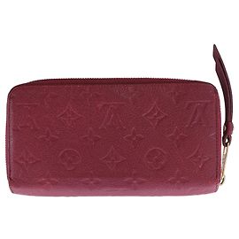 Cartera de cuero Louis Vuitton Zippy Empreinte roja M62214 Roja