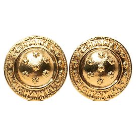 Boucles d'oreilles puces plaquées or Chanel Doré