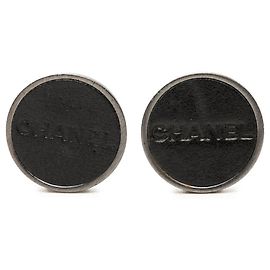 Chanel Silver Round Clip Earrings Silvery