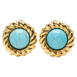 Orecchini a clip Chanel Vintage Blu D'oro