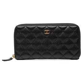 Cartera larga Matelassé Chanel Negro