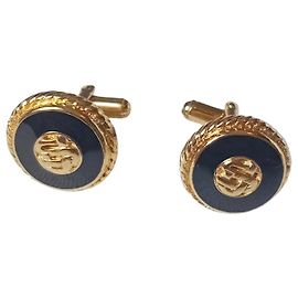 Autre Marque Abotoaduras St John banhadas a ouro e esmalte azul Azul Dourado