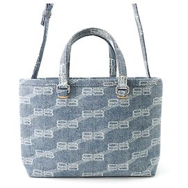 Sac à main en denim bleu Balenciaga Bleu
