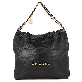 Chanel Black Leather Handbag Black