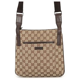 Bolsa de ombro Gucci bege e marrom Marrom Bege