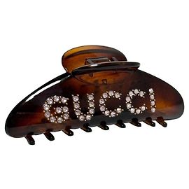 Clip per capelli marrone Gucci Marrone