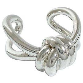 Bottega Veneta Silver Knot Ring Silvery