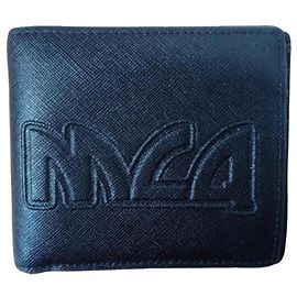 Alexander Mcqueen Cartera Bifold MCQ de Cuero Negro Negro