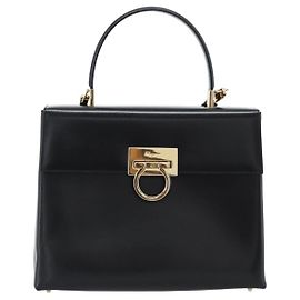Bolsa de mão conversível Salvatore Ferragamo em couro Preto