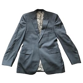 Paul Smith Herrenblazer Dunkelgrau Paisley-Futter Anthrazitgrau