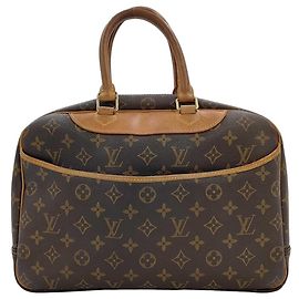 Louis Vuitton Deauville Handbag Monogram Canvas 34 Brown