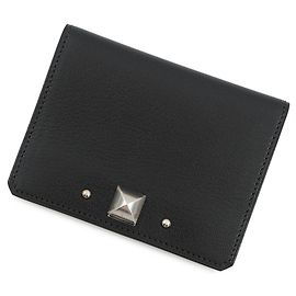 Hermès Hermes Black Chevre Leather Card Case Black