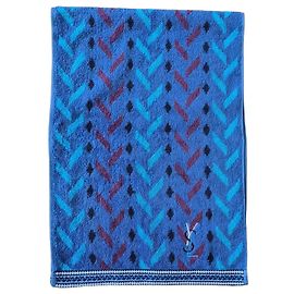 Yves Saint Laurent Geometric Pattern Cotton Towel Black Red Blue Light blue Dark blue