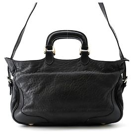 Fendi Black Leather Handbag Black