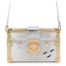 Borsa a Spalla Louis Vuitton Petite Malle Epi Metallic Argento D'oro