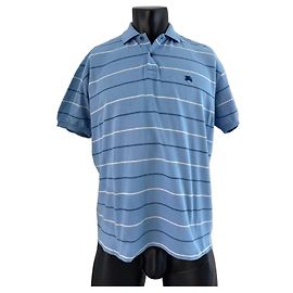 Polo Burberry in cotone a righe blu Blu