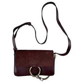 Chloé Marcie Small - Sac à épaule en cuir et daim bordeaux Bordeaux