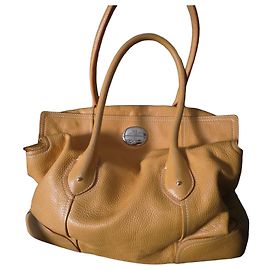 Lancel Yellow Grained Leather Handbag Yellow