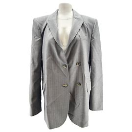 Autre Marque Blazer gris à trait blanc Grey