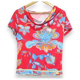 Leonard Paris FUCHSIA silk blend top Red Fuschia