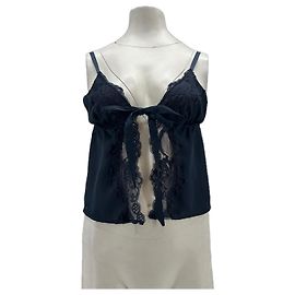 Autre Marque KAT THE LABEL Lace Halter Top Navy Blue Navy blue