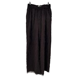 Autre Marque Braune Hose mit Fransen Braun