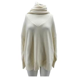 Autre Marque Pull avec écharpe blanche Blanc