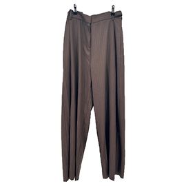 Autre Marque Braune gestreifte Hose Braun
