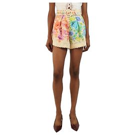 Zimmermann Multicolour floral linen shorts - size UK 8 Multiple colors