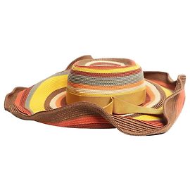 Zimmermann Sombrero de rayas marrones Castaño