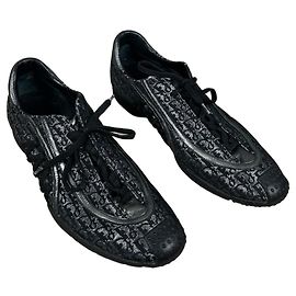 Dior Monogram Low-Top-Sneaker - Schwarzer Canvas & Leder Schwarz