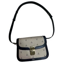 Apc A.P.C. Borsa a tracolla in tela monogramma e pelle Nero Beige