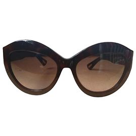 Óculos de sol Lanvin em acetato marrom com pérolas Marrom