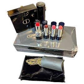 Dior Rouge Dior Minaudière Lipstick Collection Set Black Red Golden