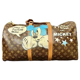 Louis Vuitton Keepall Bandoulière 55 Mike Tyson vs Mickey Monogram Marron Multicolore