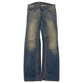 Jeans Gucci con dettaglio Horsebit e Banda Web Blu