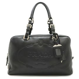 Sac cabas Prada Vitello Daino Noir