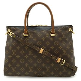 Sac à main Louis Vuitton Monogram Pallas Noir