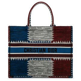 Tote Book Dior Blu Bandiera Francese Grande Blu