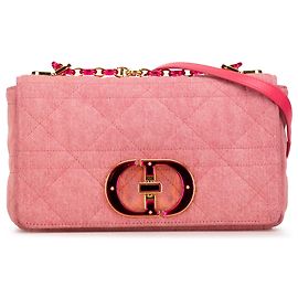 Dior Pink Medium Denim Macrocannage Caro Tasche Pink