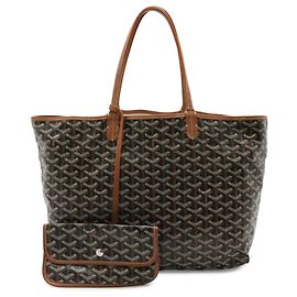 Goyard Saint Louis PM Tote Bag Brown Black White