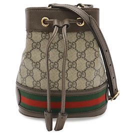Borsa mini bucket Ophidia GG Supreme GUCCI Marrone Rosso Beige Verde