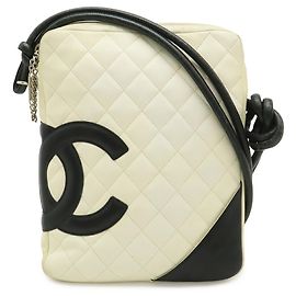 Borsa a tracolla Chanel Cambon Line Coco Mark Medium Nero Bianco