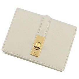 Céline Celine 16 Kartenetui aus weißem Leder Weiß Aus weiß